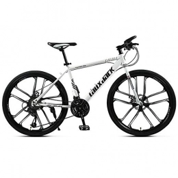 COSCANA Mountain Bike COSCANA 26 Inch Mountain Bikes, 21-30 Speed MTB, High Carbon Steel Frame Mountain Bicycle With Dual Disc Brake For Men And WomenWhite-21 Speed
