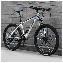 COSCANA Mountain Bike COSCANA Mountain Bike 26 Inch Wheel 21-30 Speed With 17 Inch High Carbon Steel Frame Double Disc Brake Front Suspension Anti-Slip BicycleBlue-24 Speed