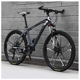 COSCANA Bike COSCANA Mountain Bike 26 Inch Wheel 21-30 Speed With 17 Inch High Carbon Steel Frame Double Disc Brake Front Suspension Anti-Slip BicycleGray-21 Speed