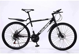 BWJL Bike Country Mountain Bike 24 / 26 Inch Double Disc Brake, Adult MTB Country Gearshift Bicycle Hardtail Mountain Bike, with Adjustable Seat Carbon Steel Black Spoke Wheel, 30-stage shift, 26inches
