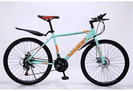 BWJL Mountain Bike Country Mountain Bike 24 / 26 Inch Double Disc Brake, Adult MTB Country Gearshift Bicycle, Hardtail Mountain Bike with Adjustable Seat Carbon Steel Spoke Wheel, 21-stage shift, 26inches