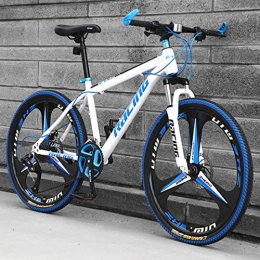 CPY-EX Bike CPY-EX 26 Inch Mountain Bikes, Men's Dual Disc Brake Hardtail Mountain Bike, Bicycle Adjustable Seat, High-Carbon Steel Frame, 21 / 24 / 27 Speed, Black 3 / 6 / 9 Spoke, D1, 27
