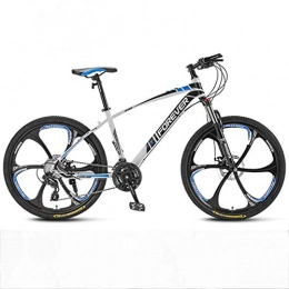 CPY-EX 26inch Mountain Bikes, Men's Dual Disc Brake Mountain Bike, Bicycle Adjustable Seat, High-Carbon Steel Frame,21/24/27/30 Speed,6 Spoke(White, Red, Blue,Black),B,27