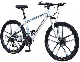 Crazboy Mountain Bike Crazboy Adult Mountain Bike, 26 inch Wheels, Mountain Trail Bike High Carbon Steel Folding Outroad Bicycles, 21-Speed Bicycle Full Suspension MTB Gears Dual Disc Brakes Mountain Bicycle (Blue)