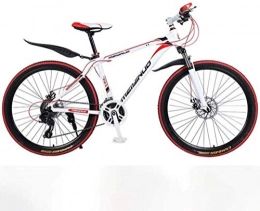CSS Bike CSS 26In 24-Speed Mountain Bike for Adult, Lightweight Aluminum Alloy Full Frame, Wheel Front Suspension Mens Bicycle, Disc Brake 6-11, Red 1