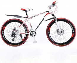 CSS Bike CSS 26In 24-Speed Mountain Bike for Adult, Lightweight Aluminum Alloy Full Frame, Wheel Front Suspension Mens Bicycle, Disc Brake 6-20, Red, B