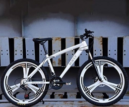 CSZZL Bike CSZZL Adult 26-inch mountain bike, dual disc brake bike, aluminum alloy three-blade wheels, unisex-White three knives_24 speed
