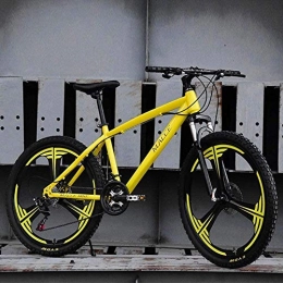 CSZZL Bike CSZZL Adult 26-inch mountain bike, dual disc brake bike, aluminum alloy three-impeller-Three yellow knives_21 speed