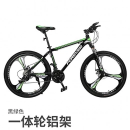 cuzona Bike cuzona Mountain bike bicycle male shift adult female bicycle young student shock absorption off-road racing-24 speed_One wheel black green aluminum frame_26 inches