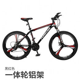 cuzona Bike cuzona Mountain bike bicycle male shift adult female bicycle young student shock absorption off-road racing-24 speed_One wheel black red aluminum frame_26 inches