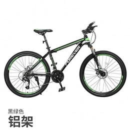 cuzona Bike cuzona Mountain bike bicycle male shift adult female bicycle young student shock absorption off-road racing-24 speed_Spoke wheel black green aluminum frame_24 inches