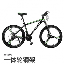 cuzona Mountain Bike cuzona Mountain bike bicycle male shift adult female bicycle young student shock absorption off-road racing-27 speed_One wheel black green steel frame_26 inches
