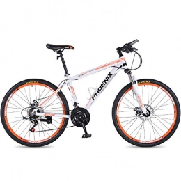 cuzona Mountain Bike cuzona Variable speed mountain bike adult men and women bicycle double disc brake off-road shock absorption racing-21 speed_21-speed white and blue_26 inches