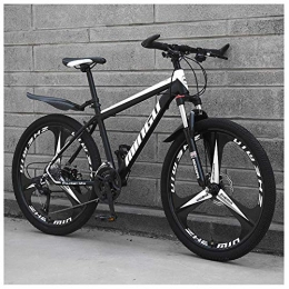CXY-JOEL Mountain Bike CXY-JOEL 26 inch Men's Mountain Bikes, High-Carbon Steel Hardtail Mountain Bike, Mountain Bicycle with Front Suspension Adjustable Seat, 21 Speed, White 3 Spoke Suitable for Men and Women, Cycling and