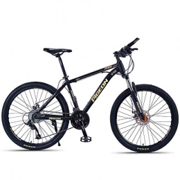 CXY-JOEL Bike CXY-JOEL Adult Mountain Bikes, 26 inch High-Carbon Steel Frame Hardtail Mountain Bike, Front Suspension Mens Bicycle, All Terrain Mountain Bike, Gold, 24 Speed Suitable for Men and Women, Cycling and H