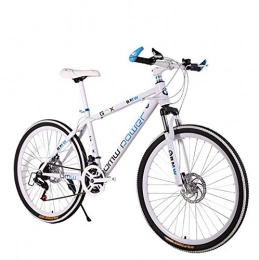 CYXYXXYX Bicycle 26'' Mountain Bike, 24 Speed Mountain Bike Double Disc Brake Aluminum Frame with Disc Brakes Cycling Racing White