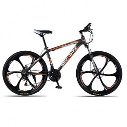 DGAGD Mountain Bike DGAGD 24-inch aluminum alloy frame mountain bike variable speed six-wheel road bike-Black Orange_30 speed