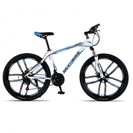 DGAGD Mountain Bike DGAGD 24-inch aluminum alloy frame mountain bike variable speed ten-wheel road bike-White blue_27 speed