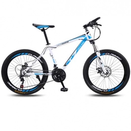 DGAGD Mountain Bike DGAGD 24 inch bicycle mountain bike adult variable speed light bicycle 40 cutter wheels-White blue_27 speed