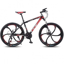 DGAGD Mountain Bike DGAGD 24 inch bicycle mountain bike adult variable speed light bicycle six cutter wheels-Black red_24 speed