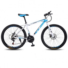 DGAGD Mountain Bike DGAGD 24 inch bicycle mountain bike adult variable speed light bicycle spoke wheel-White blue_27 speed