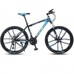 DGAGD Mountain Bike DGAGD 24 inch bicycle mountain bike adult variable speed light bicycle ten cutter wheels-Black blue_21 speed
