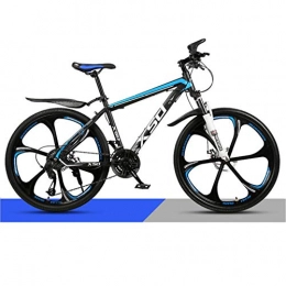 DGAGD Mountain Bike DGAGD 24 inch mountain bike adult male and female variable speed light road racing six-cutter wheels-Black blue_27 speed