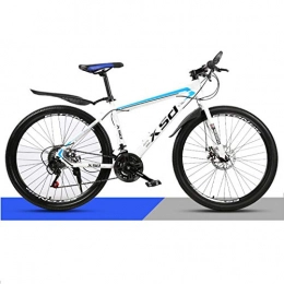 DGAGD Mountain Bike DGAGD 24 inch mountain bike adult male and female variable speed light road racing spoke wheel-White blue_27 speed