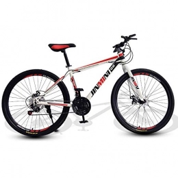 DGAGD Mountain Bike DGAGD 24 inch mountain bike adult male and female variable speed travel bicycle spoke wheel-White Red_21 speed