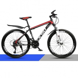 DGAGD Mountain Bike DGAGD 24 inch mountain bike adult men and women variable speed light road racing 40 cutter wheels-Black red_24 speed