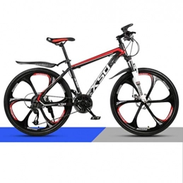 DGAGD Mountain Bike DGAGD 24 inch mountain bike adult men and women variable speed light road racing six-cutter wheels-Black red_21 speed
