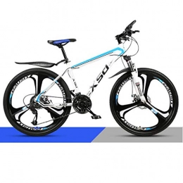 DGAGD Mountain Bike DGAGD 24 inch mountain bike adult men and women variable speed light road racing three-knife wheel No. 1-White blue_30 speed