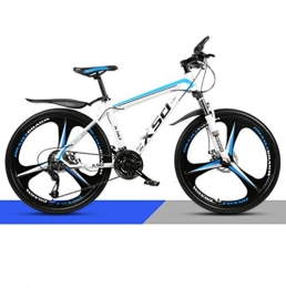 DGAGD Mountain Bike DGAGD 24 inch mountain bike adult men and women variable speed light road racing three-knife wheel No. 2-White blue_24 speed