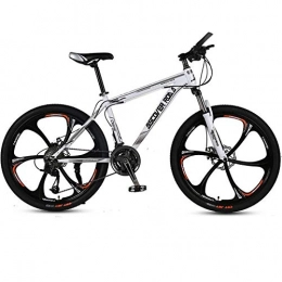 DGAGD Mountain Bike DGAGD 24 inch mountain bike adult variable speed dual disc brake aluminum alloy bicycle six cutter wheels-white_24 speed