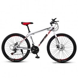 DGAGD Mountain Bike DGAGD 24 inch mountain bike aluminum alloy cross-country lightweight variable speed youth male and female spoke wheel bicycle-White Red_21 speed