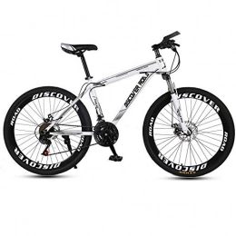 DGAGD Mountain Bike DGAGD 24 inch mountain bike bicycle adult variable speed dual disc brake high carbon steel bicycle 40 cutter wheels-white_27 speed