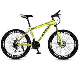 DGAGD Mountain Bike DGAGD 24 inch mountain bike bicycle adult variable speed dual disc brake high carbon steel bicycle 40 cutter wheels-yellow_24 speed