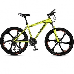 DGAGD Mountain Bike DGAGD 24 inch mountain bike bicycle adult variable speed dual disc brake high carbon steel bicycle six cutter wheels-yellow_21 speed
