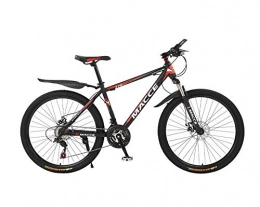 DGAGD Mountain Bike DGAGD 24 inch mountain bike bicycle male and female adult variable speed spoke wheel shock absorbing bicycle-Black red_21 speed
