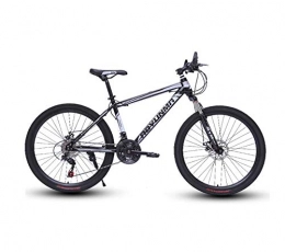 DGAGD Mountain Bike DGAGD 24 inch mountain bike bicycle male and female lightweight dual disc brakes variable speed bicycle spoke wheel-Black and white_27 speed