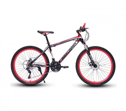 DGAGD Mountain Bike DGAGD 24 inch mountain bike bicycle male and female lightweight dual disc brakes variable speed bicycle spoke wheel-Black red_27 speed