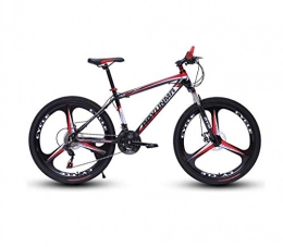 DGAGD Mountain Bike DGAGD 24 inch mountain bike bicycle men and women lightweight dual disc brakes variable speed bicycle three-wheel-Black red_27 speed