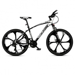 DGAGD Mountain Bike DGAGD 24 inch mountain bike male and female adult ultralight racing light bicycle six-cutter wheel-Black and white_30 speed