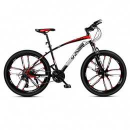 DGAGD Mountain Bike DGAGD 24-inch mountain bike male and female adult ultralight racing light bicycle ten-knife wheel-Black red_30 speed