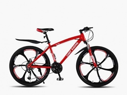 DGAGD Mountain Bike DGAGD 24 inch mountain bike variable speed adult double disc brake bicycle six blade wheel-red_21 speed