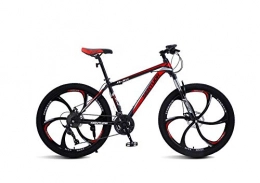 DGAGD Mountain Bike DGAGD 24-inch mountain bike variable speed light bicycle six-cutter wheel-Black red_21 speed