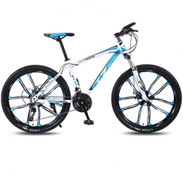 DGAGD Mountain Bike DGAGD 26 inch bicycle mountain bike adult variable speed light bicycle ten cutter wheels-White blue_27 speed