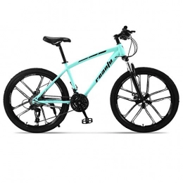 DGAGD Mountain Bike DGAGD 26 inch mountain bike adult 10-knife one-wheel variable speed dual disc bicycle bicycle-Light blue_27 speed