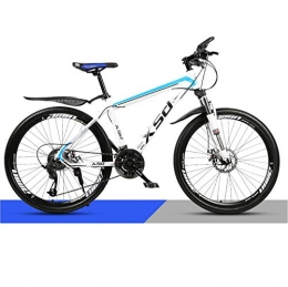 DGAGD Mountain Bike DGAGD 26 inch mountain bike adult men and women variable speed light road racing 40 cutter wheels-White blue_24 speed