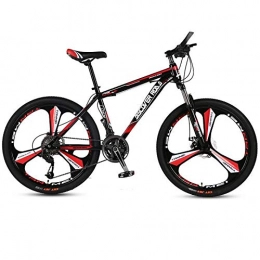 DGAGD Mountain Bike DGAGD 26 inch mountain bike adult variable speed dual disc brake aluminum alloy bicycle tri-cutter-Black red_30 speed